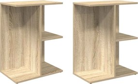 vidaXL 2 db sonoma tölgy színű szerelt fa éjjeliszekrény 46,5x29x61 cm
