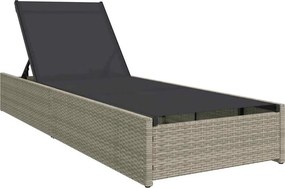 vidaXL Napozó Bézs 200.5 x 70 x 75 cm polirattan