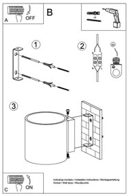 Sollux SL.0049 - Fali lámpa ORBIS 1 1xG9/40W/230V szürke