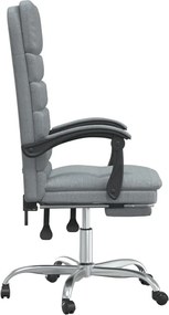 vidaXL világosszürke szövet dönthető irodai masszázsfotel