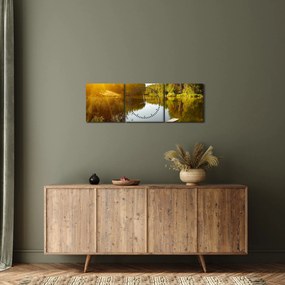 Kép - Tó az erdőnél (órával) (90x30 cm)