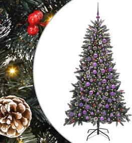 vidaXL Mű karácsonyfa 300 LED-del Zöld 180 cm PVC és Műanyag és Acél