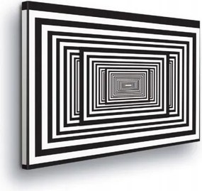 Vászonkép 100x75 Op-art optikai illúzió geometria fekete-fehér absztrakt