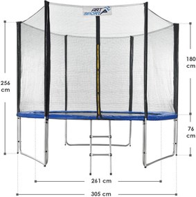 Jampino trambulin 3,05 méter átmérőjű védőhálóval és létrával