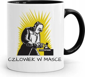 Bögre Fekete Ajándék Hegesztő Ember Maszkban, fényképes nyomtatással