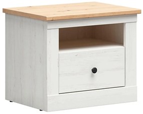 Éjjeliszekrény Frija 1 (fehér andersen fenyő + artisan tölgy) . 1098246
