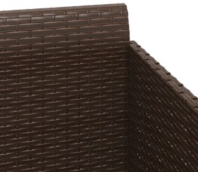 barna polyrattan napozóágy párnával 182 x 118 x 63 cm