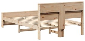 vidaXL Ágykeret fejtámlával Barna 140 x 190 cm Faanyag