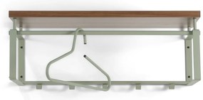 Zöld-szürke fém fali fogas polccal Rex – Spinder Design