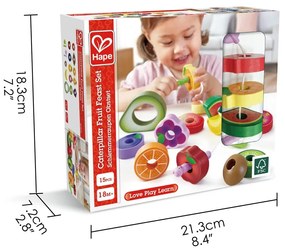 Hape játékkészlet - Gyümölcslakoma hernyókkal
