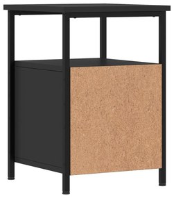 2 db fekete szerelt fa éjjeliszekrény 34x35,5x50 cm