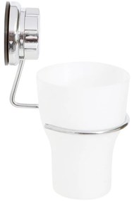 Ezüstszínű öntapadós fém fogkefetartó pohár Bestlock Bath – Compactor