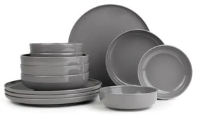 12 részes szürke/porcelán étkészlet