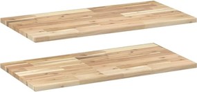 vidaXL 2 db kezeletlen tömör akácfa függőpolc 60 x 40 x 2 cm
