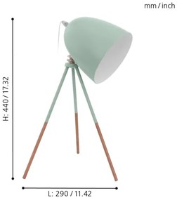 Eglo 49337 - DUNDEE asztali lámpa 1xE27/60W/230V