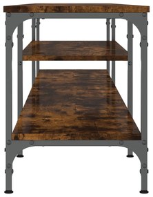 füstös tölgy színű szerelt fa és vas TV-szekrény 201x35x45 cm