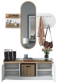 Ema White and Walnut előszoba szett