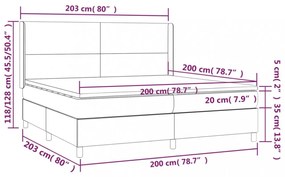 cappuccino színű műbőr rugós ágy matraccal és LED-del 200x200cm