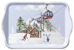 Ski hut karácsonyi műanyag tálca 13x21 cm