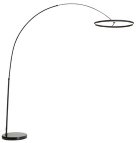 Design íves állólámpa fekete, LED-del, 3 lépésben dimmelhető - Anello