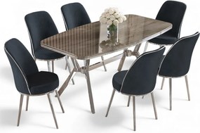 Lena étkezőgarnitúra, antracit-króm, 160 cm – TR240CHR2890