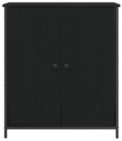Fekete tölgy 70x30x80 cm Szerelt fa és acél