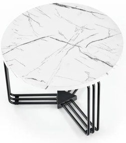 Kávésasztal ANTICA 41x55 cm fekete/márvány dekoráció