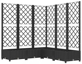 fekete polipropilén rácsos kerti ültetőláda 120 x 120 x 121,5cm