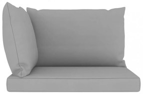 3 db szürke szövet raklapkanapé-párna