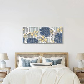 Kép - Rózsák és körök (120x50 cm)