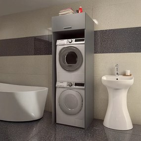 Szekrény mosógép és szárítógép fölé, grafit, JERGI