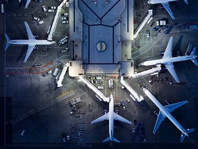 Illusztráció Airliners at  gates and Control Tower at LAX, Michael H