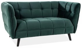 Castello Velvet kanapé, kétszemélyes, Zöld / fekete