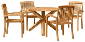 vidaXL Kert étkező szett 3 pcs Barna Tömör akácfa