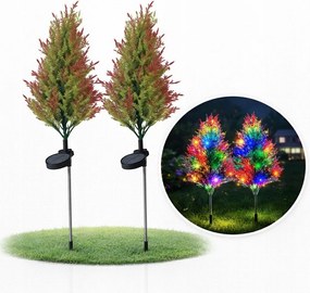 Napelemes kerti lámpa beszúrható ciprus karácsonyfa Led 2 db színes Rgb dekoráció