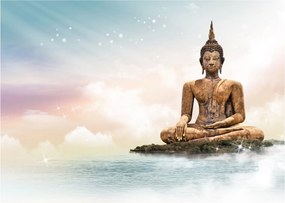 Kép - Buddha vigyáz a földre (üvegen) (70x50 cm)