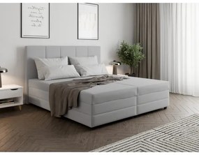 Kárpitozott ágy rugós matraccal és ágyneműtartóval ISABEL 160x200 világosszürke