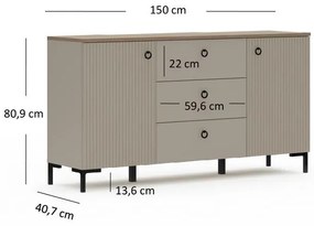 Komód Demandaron 4 (taupe + silverjack tölgy) . 1116812