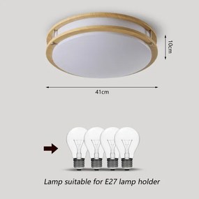 Brilagi - ELARO mennyezeti lámpatest 4xE27/40W/230V, átmérő 41 cm, fahatású dekor