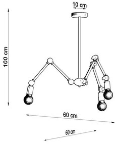 Csillár STARK 3xE27/60W/230V