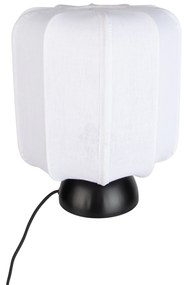 Japandi asztali lámpa fekete, fehér búrával - Nori