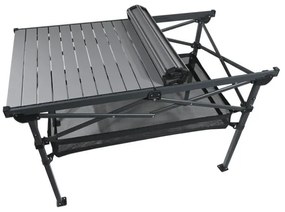 Antracit színű összecsukható kempingasztal 118x70 cm