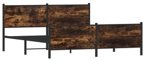 füstös tölgy színű fém ágykeret matrac nélkül 183 x 213 cm
