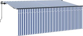 vidaXL Behúzható napellenző Kék és Fehér 400 x 200 cm