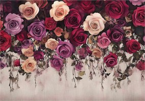 Fotótapéta Virágok Rózsák Vintage Hálószoba Nappali Tapéta Flizelina 250x175