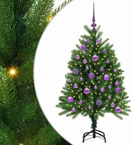 vidaXL Karácsonyfa 150 LED-del állvánnyal Zöld 120 cm PE