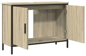 sonoma tölgy szerelt fa fürdőszobai mosdószekrény 80x30x60 cm
