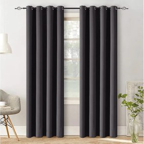 Függöny OXFORD LIGHT 140x270 cm, fekete Felfüggesztés: Hullámos sínszalag