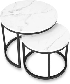 Dohányzóasztal Szett Fehér Márvány DAFNE