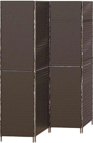 vidaXL Szobaelválasztó Barna 195 x 180 cm polirattan